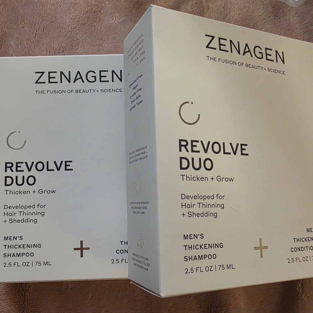 Zena Revolve Duo Men's Thickening Hair Care Set - White and Brown